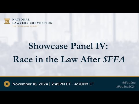 Showcase Panel IV: Race in the Law After SFFA
