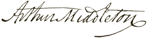 Arthur Middleton signature