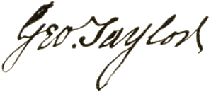 George Taylor signature