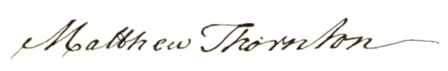 Matthew Thornton signature