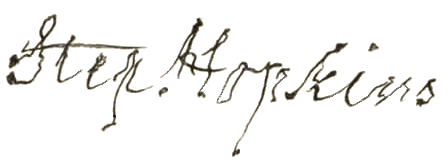 Stephen Hopkins signature