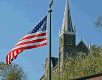 church and flag